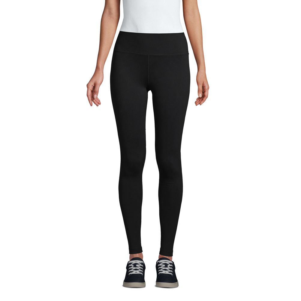 LANDS' END Plus Size 1X(16W-18W) Black Active Seamless Leggings