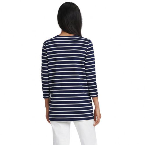 Deep Sea/Ivory Breton Stripe