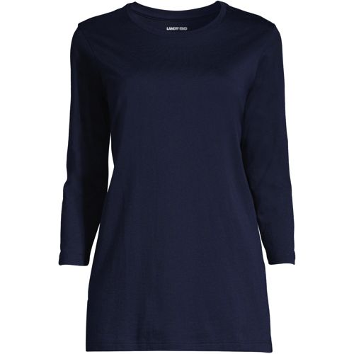 Women's 3/4 Sleeve Cotton Supima Crew Neck Tunic