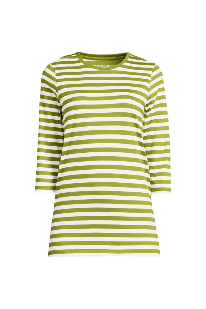 Women's Petite 3/4 Sleeve Cotton Supima Tunic - Lands' End - Green - XL