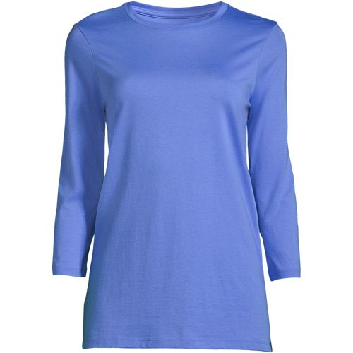 Women's 3/4 Sleeve Cotton Supima Crew Neck Tunic