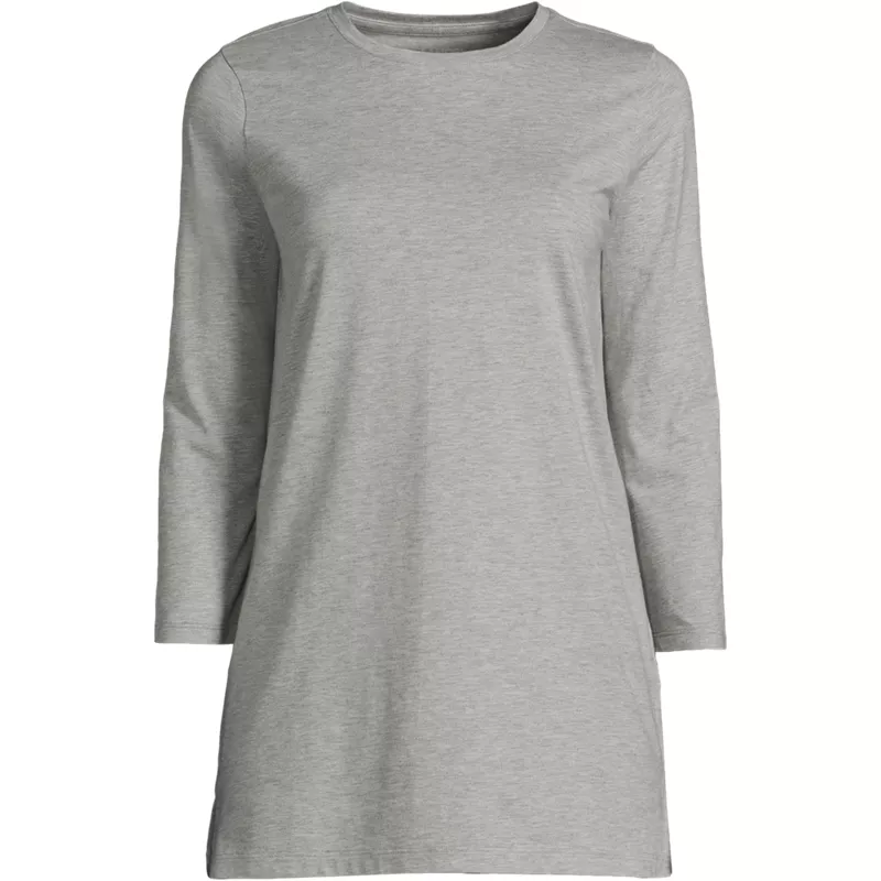Women's Petite 3/4 Sleeve Cotton Supima Tunic, Front