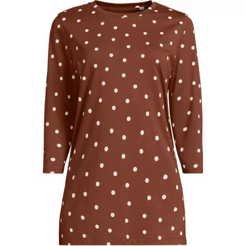 Women's 3/4 Sleeve Cotton Supima Tunic, Front