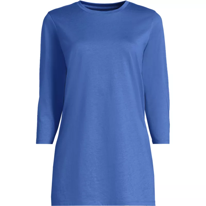 Women's Plus Size 3/4 Sleeve Cotton Supima Tunic, Front