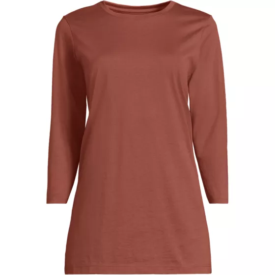 Women's Tall 3/4 Sleeve Cotton Supima Tunic - primary