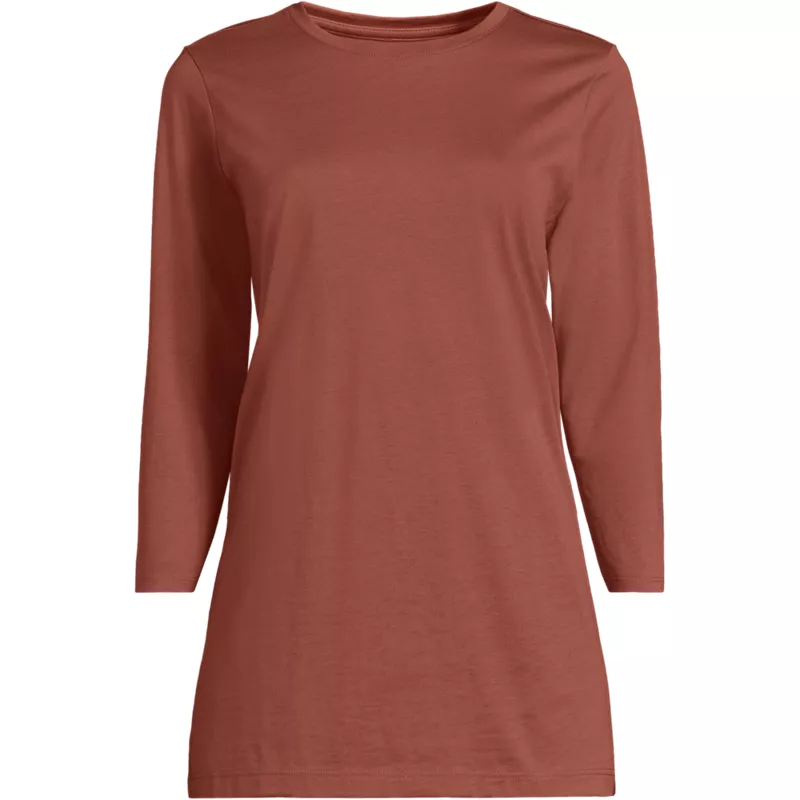 Women's Tall 3/4 Sleeve Cotton Supima Tunic, Front