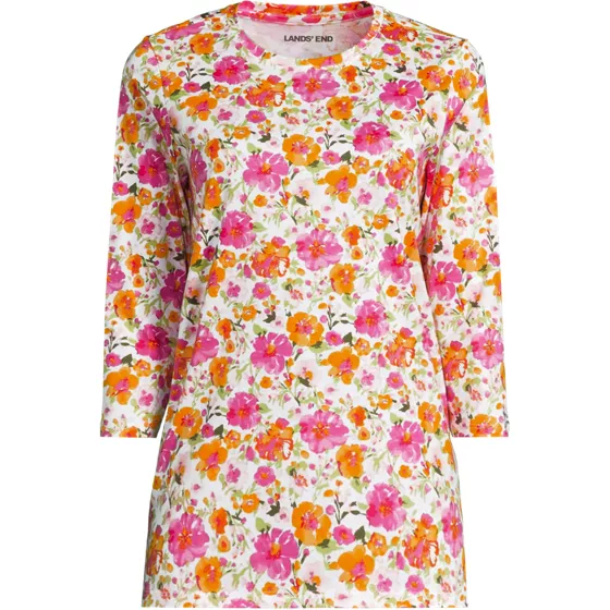 Women's Tall 3/4 Sleeve Cotton Supima Tunic - primary
