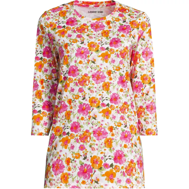 Women's 3/4 Sleeve Cotton Supima Tunic, Front