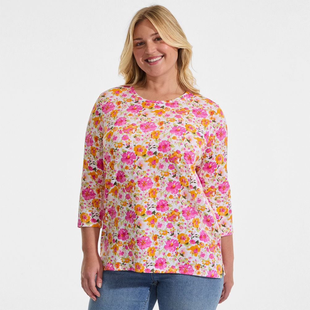 Women's 3/4 Sleeve Cotton Supima Tunic | Lands' End