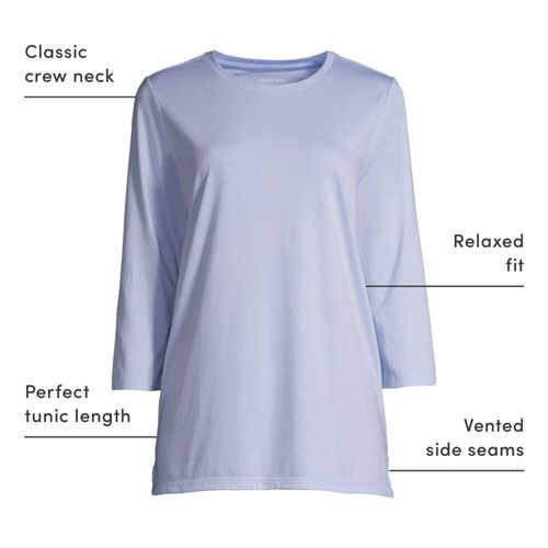 Women's 3/4 Sleeve Cotton Supima Tunic | Lands' End