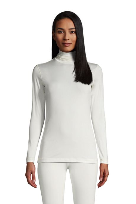 Womens Turtleneck Top Stretch Long Sleeve Clothes Winter Base Layer Underwear 