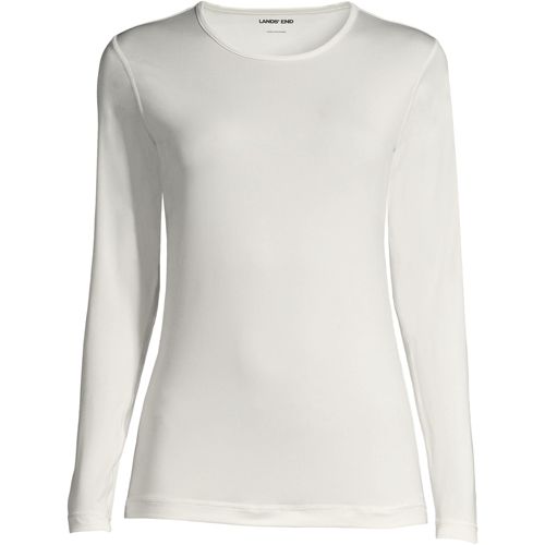 Women's Plus Size Silk Interlock Long Sleeve Crewneck Long