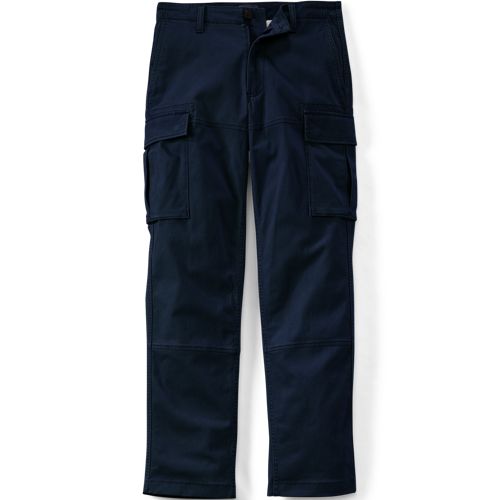 Comfort Waist Cargo Pants, Traditional Fit, Men, size: 33, regular, Blue, Cotton, by Lands' End