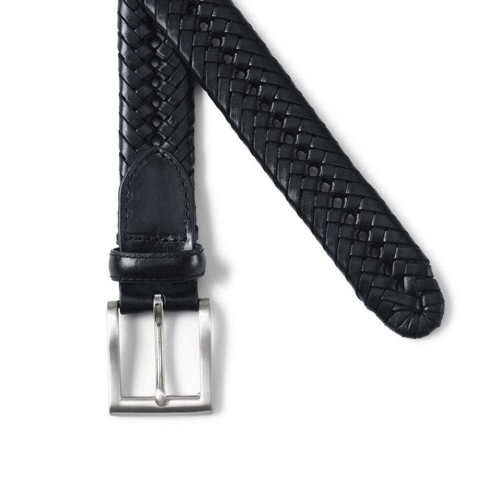 Leather Braid Belt - Black