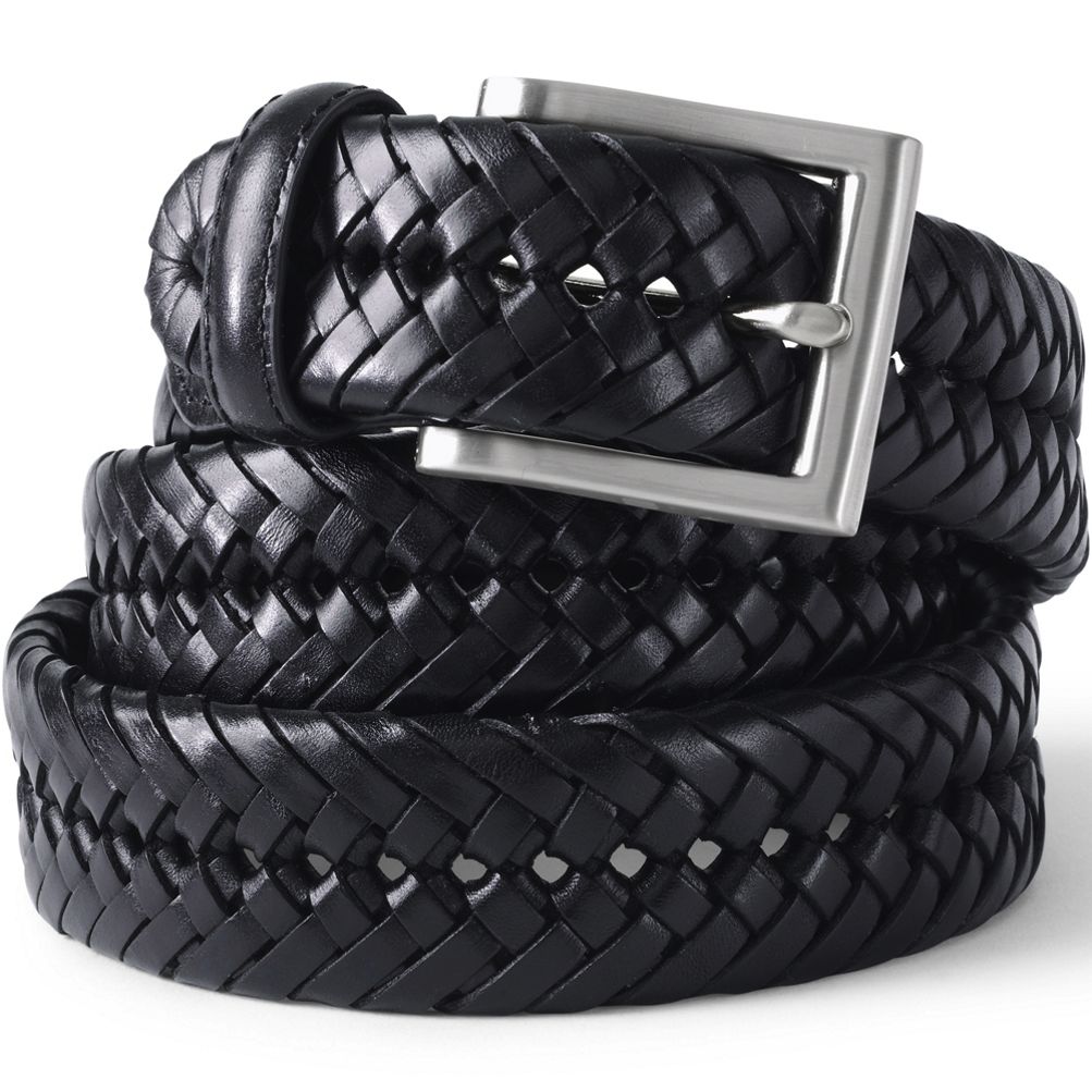Mens Braided Elastic Stretch Belt Leather Tipped End and Silver Metal  Buckle (Black-S) : : Clothing, Shoes & Accessories
