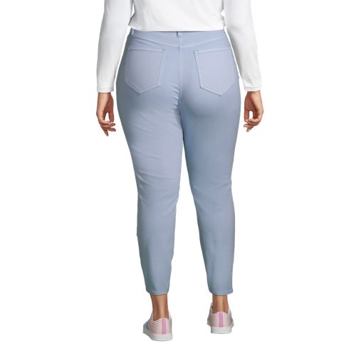  Lands' End Slim Fit öko Jeans High Waist, Damen, Größe:48 Plus, Blau, Elasthan/baumwoll-mischung/polyester-mischung, By Lands' End 