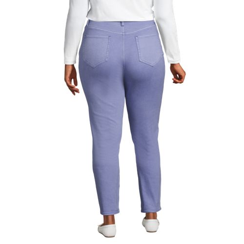  Lands' End Slim Fit öko Jeans High Waist, Damen, Größe:48 Plus, Lila, Elasthan/baumwoll-mischung/polyester-mischung, By Lands' End 