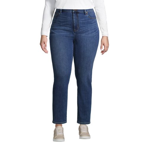 Damen Bekleidung Jeans Röhrenjeans Sparen Sie 14% Lands End Denim Jeans in Blau 