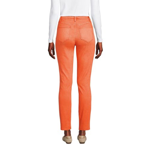  Lands' End Slim Fit öko Jeans High Waist, Damen, Größe:36 Regular, Orange, Elasthan/baumwoll-mischung/polyester-mischung, By Lands' End 