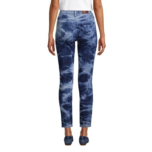  Lands' End Slim Fit öko Jeans High Waist, Damen, Größe:36 Petite, Blau, Elasthan/baumwoll-mischung/polyester-mischung, By Lands' End 