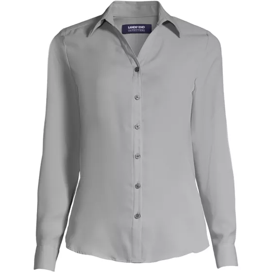 Women's Long Sleeve Crepe Blouse - primary
