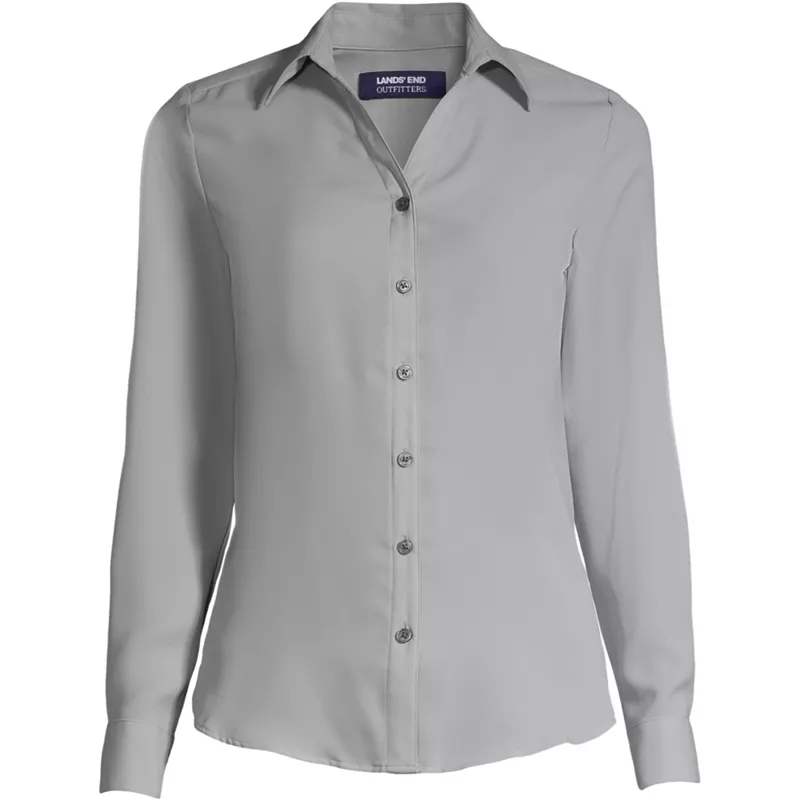 Women's Long Sleeve Crepe Blouse, Front