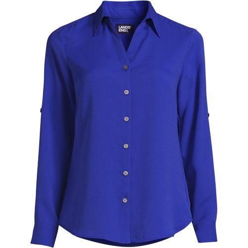 Women's Long Sleeve Crepe Blouse