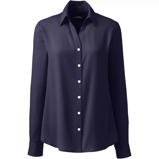 Women's Long Sleeve Crepe Blouse - primary