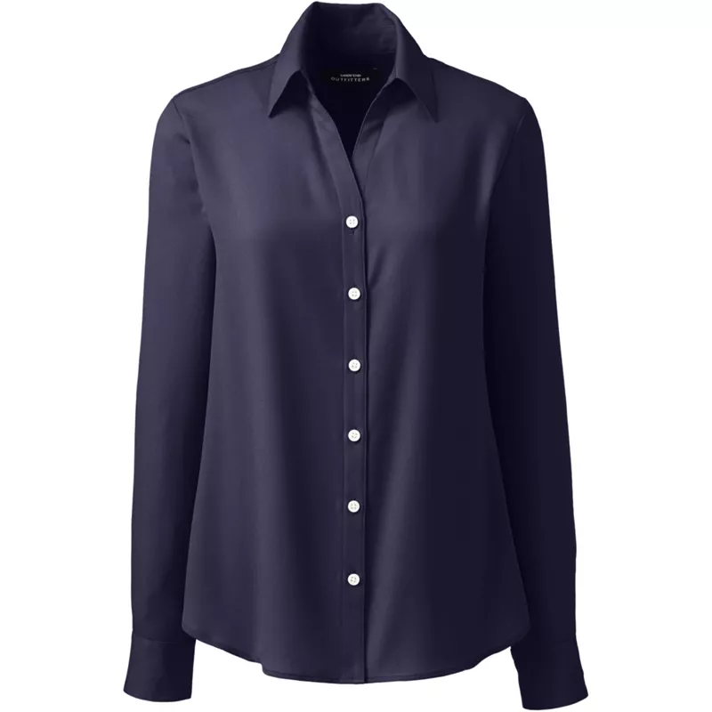 Women's Plus Size Long Sleeve Crepe Blouse, Front