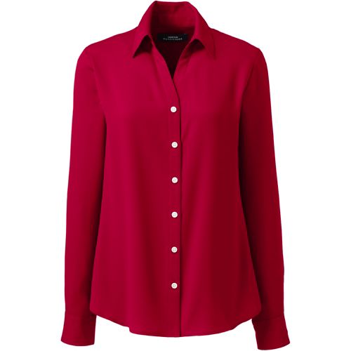 Women's Long Sleeve Crepe Blouse