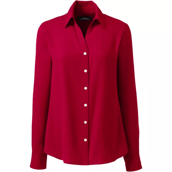 Women's Long Sleeve Crepe Blouse - primary