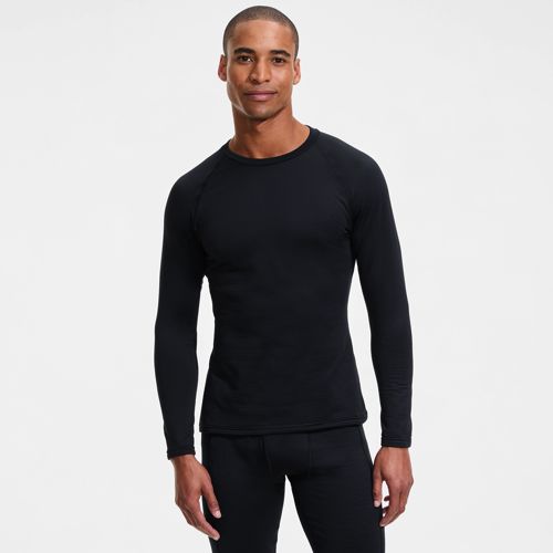  Lands' End Langärmeliges Expedition Thermaskin Rundhals-shirt, Herren, Größe:56-58 Regular, Schwarz, Polyester-mischung, By Lands' End 