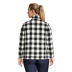 Women's Plus Size Print Full Zip Fleece Jacket, Back