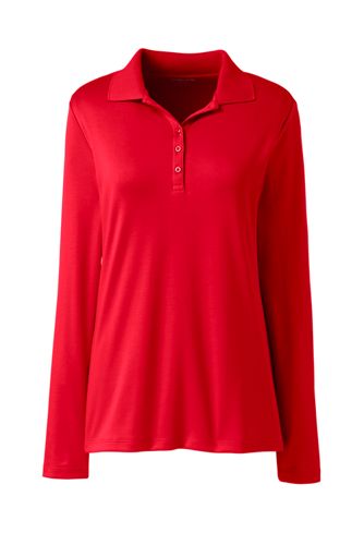 women's petite long sleeve polo shirts