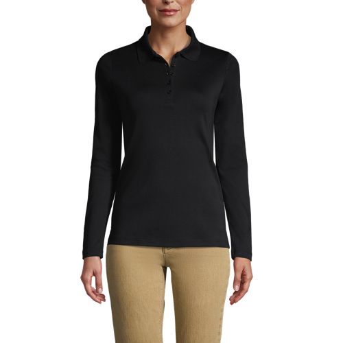 Women's Long Sleeve Supima Cotton Polo Shirt | Lands' End