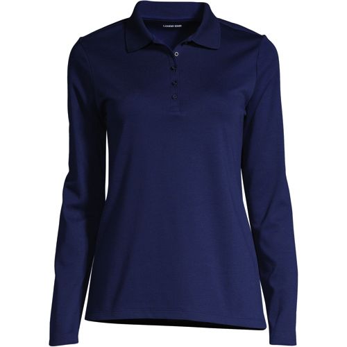 lands end women's long sleeve polo shirts