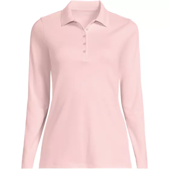 Women's Long Sleeve Supima Cotton Polo Shirt - primary