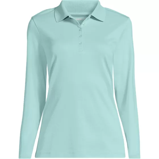 Women's Long Sleeve Supima Cotton Polo Shirt - primary