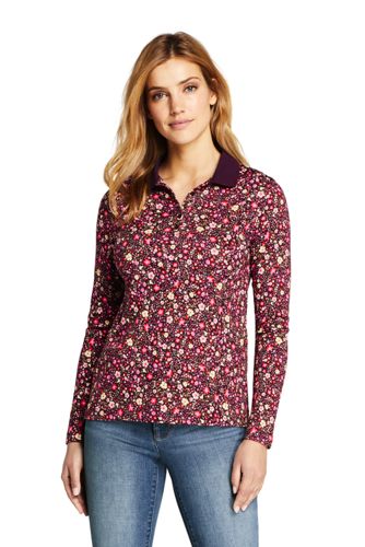 lands end women's long sleeve polo shirts