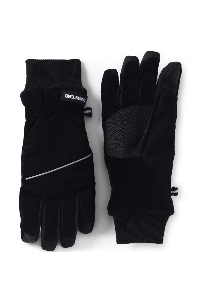 Women's EZ Touch Screen Squall Winter Gloves - Lands' End - Black - M