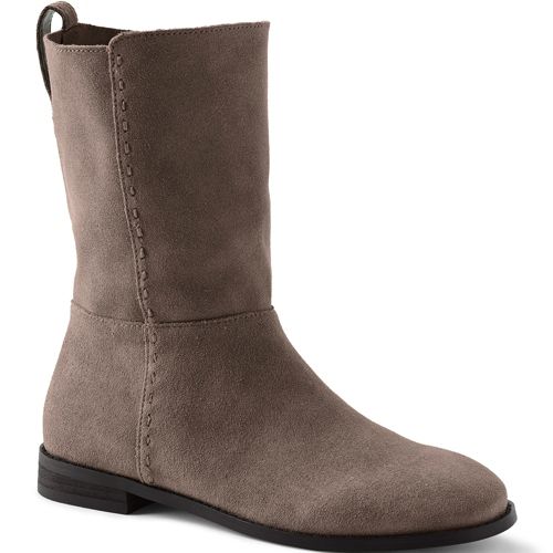 Mid calf outlet flat leather boots