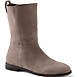 Women's Wide Width Suede Leather Mid Calf Flat Boots, Front