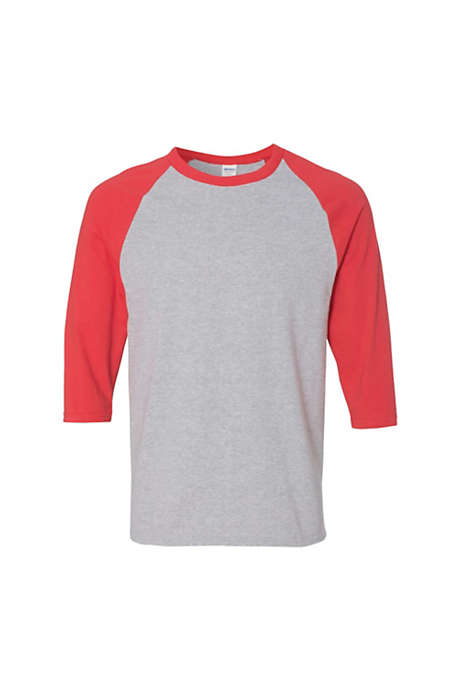 Gildan Unisex Big Plus Size Three Quarter Sleeve Screen Print T-Shirt 