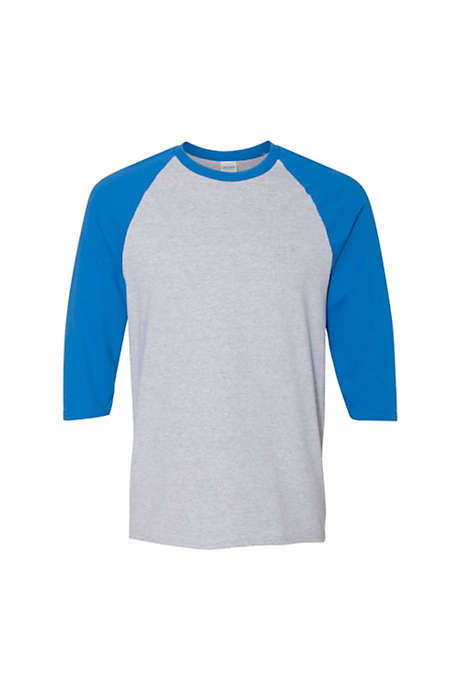 Gildan Unisex Big Plus Size Three Quarter Sleeve Screen Print T-Shirt 