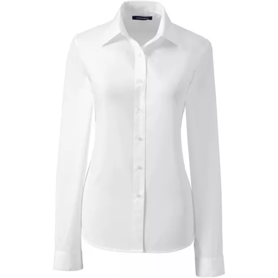 Girls Long Sleeve Woven Straight Collar Broadcloth - primary