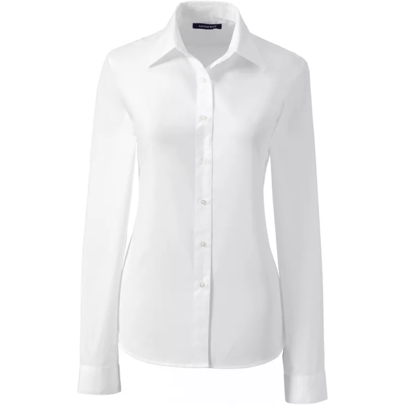 Custom Women's Long Sleeve Woven Straight Collar Broadcloth, Front