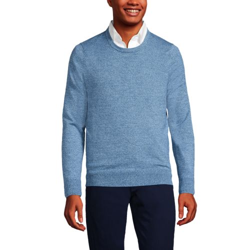 Men's Fine Gauge Supima Cotton Crewneck Sweater | Lands' End