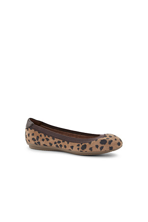Women S Patterned Comfort Ballet Pumps In Suede Lands End