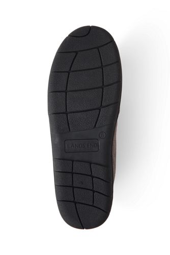 Men's Leather Flannel Lined Clog Slippers Lands' End
