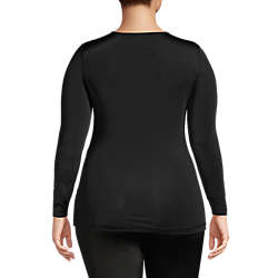 Women's Plus Size Thermaskin Heat Thermal Long Underwear Base Layer Crewneck Shirt, Back